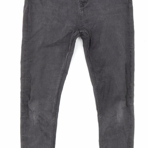 Marks and Spencer Womens Black Cotton Skinny Jeans Size 12 L25 in Regular Zip - Pockets