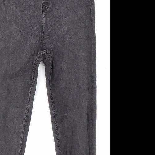 Marks and Spencer Womens Black Cotton Skinny Jeans Size 12 L25 in Regular Zip - Pockets