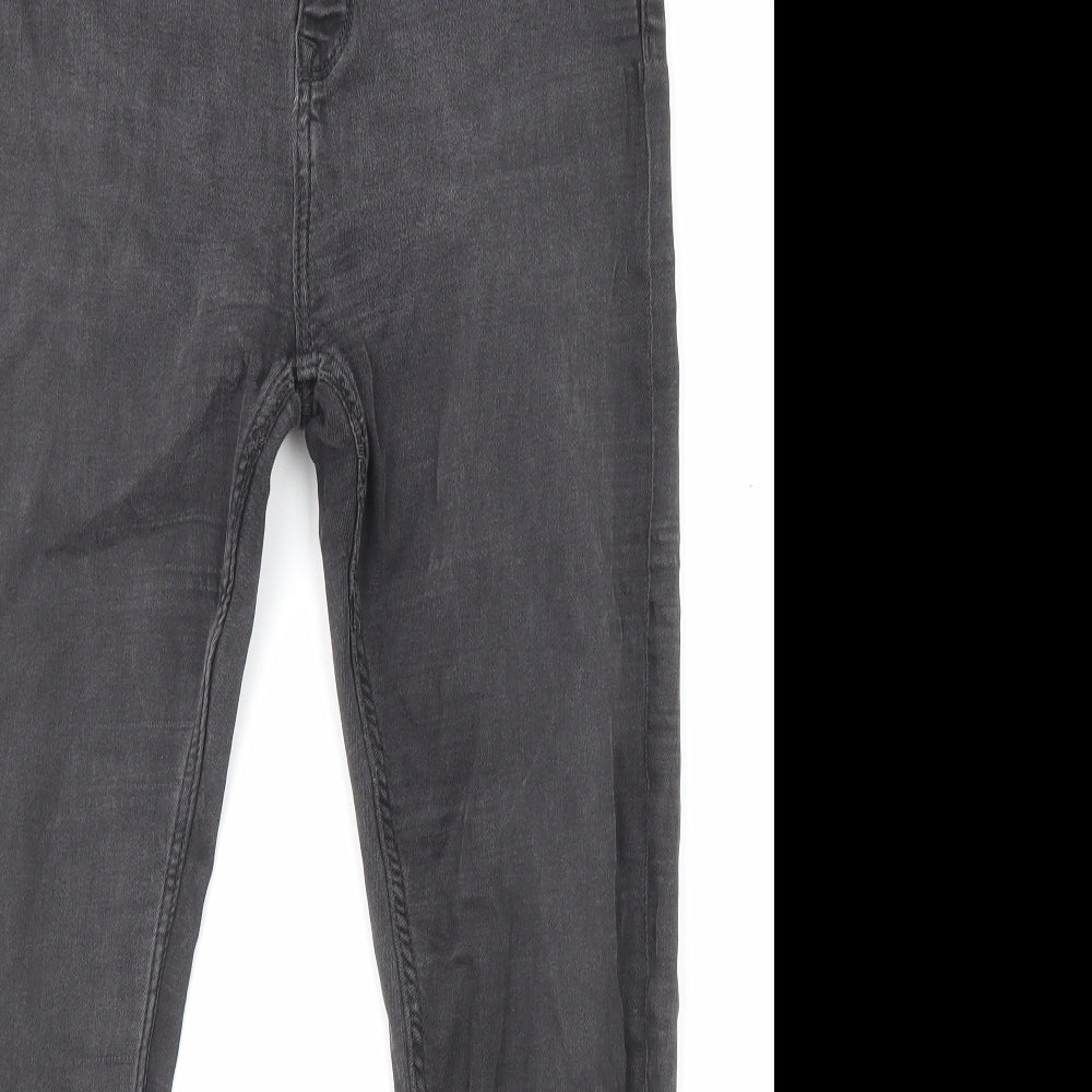 Marks and Spencer Womens Black Cotton Skinny Jeans Size 12 L25 in Regular Zip - Pockets