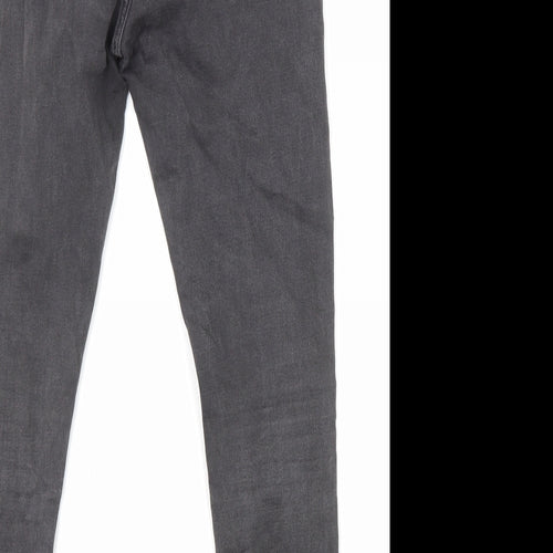 Marks and Spencer Womens Black Cotton Skinny Jeans Size 12 L25 in Regular Zip - Pockets