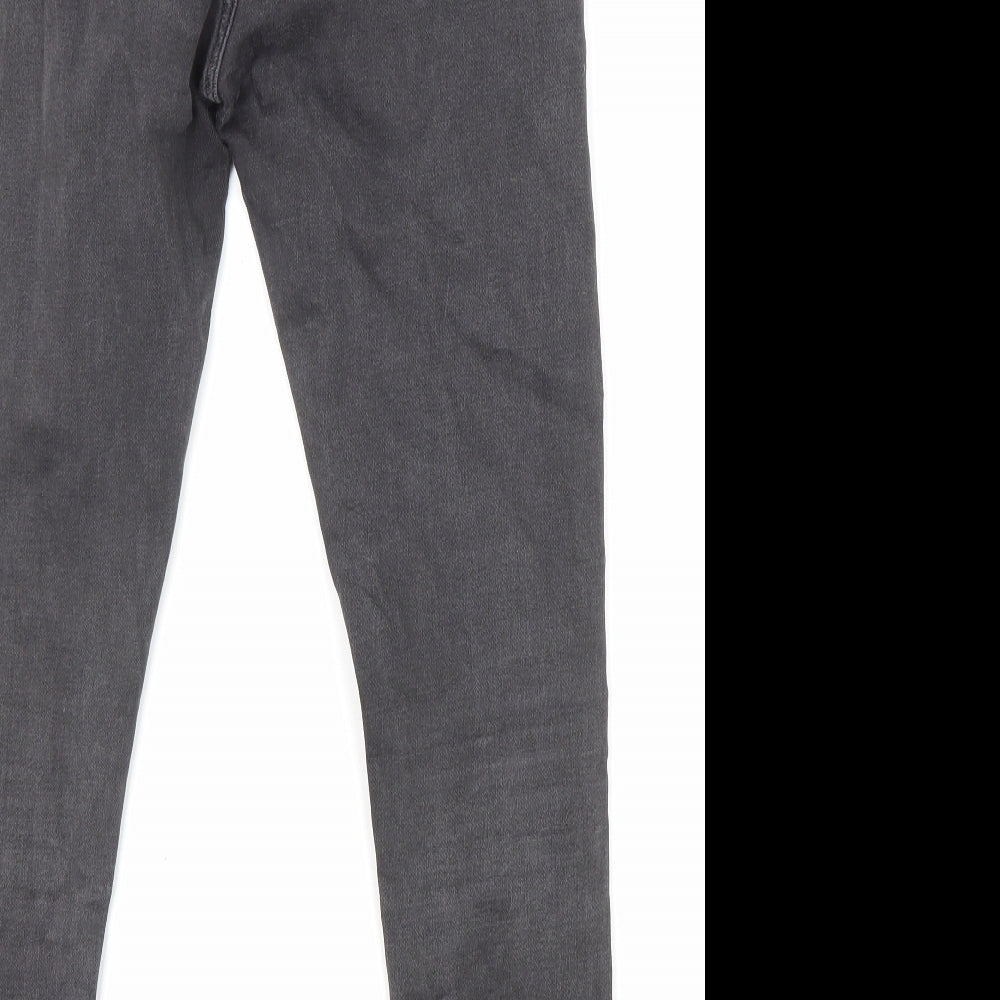 Marks and Spencer Womens Black Cotton Skinny Jeans Size 12 L25 in Regular Zip - Pockets