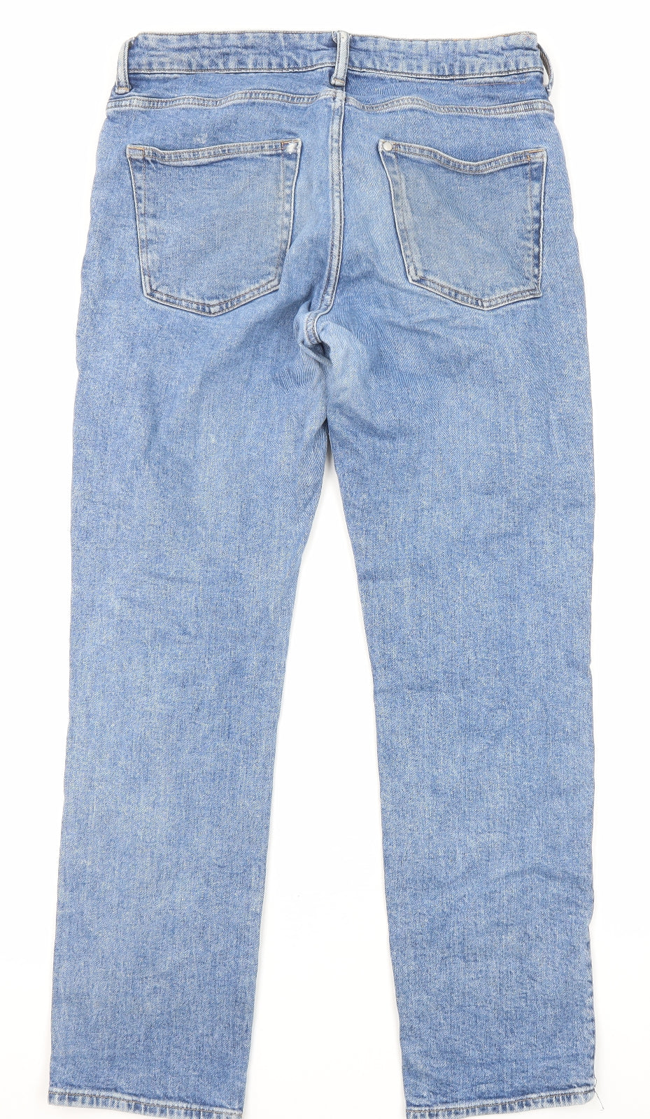 H&M Mens Blue Cotton Straight Jeans Size 31 in L32 in Regular Zip - Pockets
