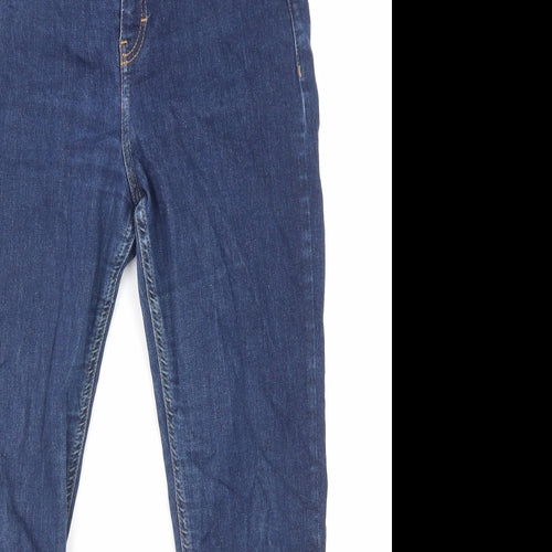 Topshop Womens Blue Cotton Skinny Jeans Size 32 in L33 in Regular Zip - Pockets