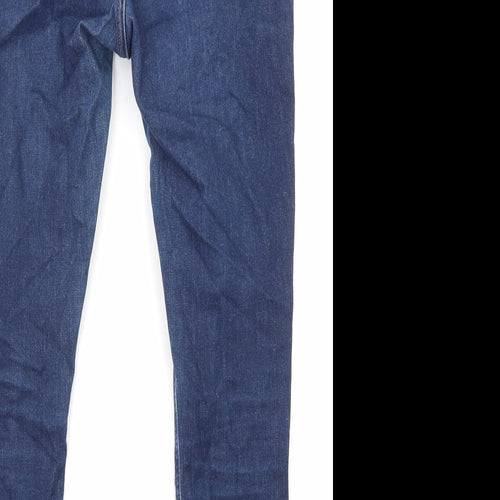 Topshop Womens Blue Cotton Skinny Jeans Size 32 in L33 in Regular Zip - Pockets