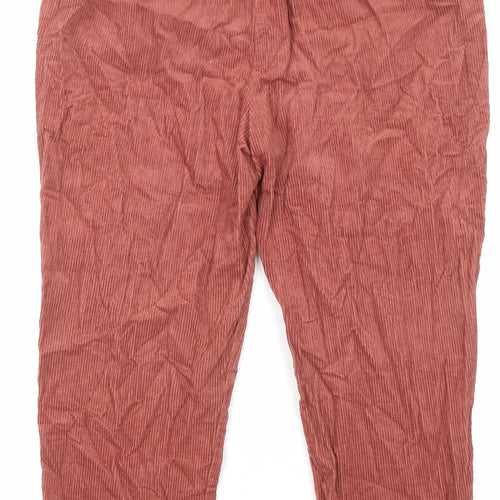 Autonomy Womens Red Cotton Trousers Size L L25 in Regular Zip - Pockets