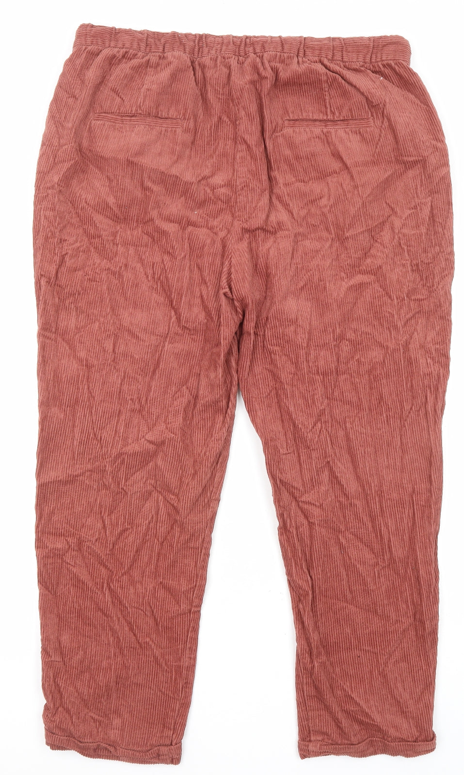 Autonomy Womens Red Cotton Trousers Size L L25 in Regular Zip - Pockets