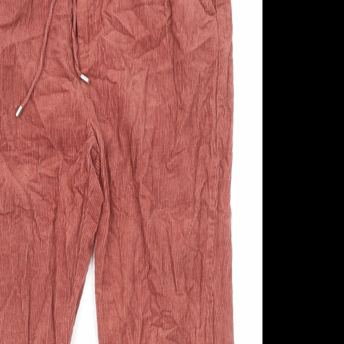 Autonomy Womens Red Cotton Trousers Size L L25 in Regular Zip - Pockets