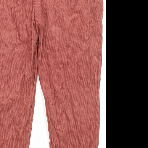 Autonomy Womens Red Cotton Trousers Size L L25 in Regular Zip - Pockets