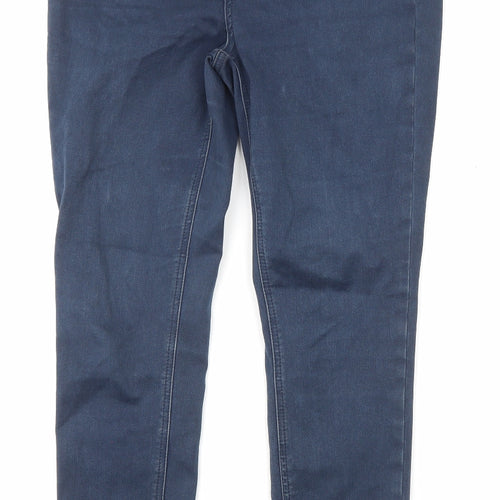TU Womens Blue Cotton Skinny Jeans Size 12 L27 in Regular Zip - Pockets