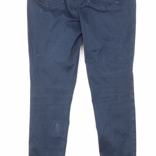 TU Womens Blue Cotton Skinny Jeans Size 12 L27 in Regular Zip - Pockets