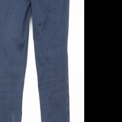 TU Womens Blue Cotton Skinny Jeans Size 12 L27 in Regular Zip - Pockets