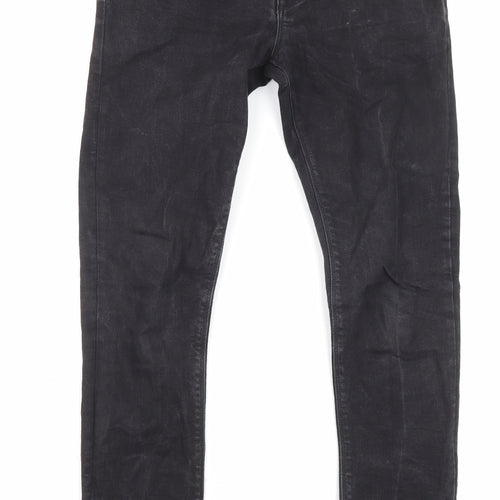ASOS Mens Black Cotton Skinny Jeans Size 30 in L30 in Regular Zip - Pockets