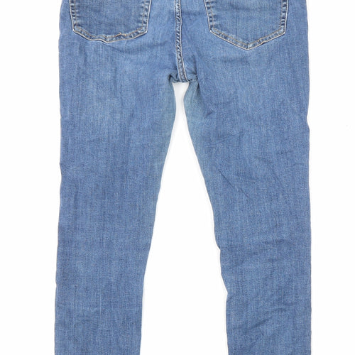 Topshop Womens Blue Cotton Skinny Jeans Size 32 in L30 in Regular Zip - Pockets
