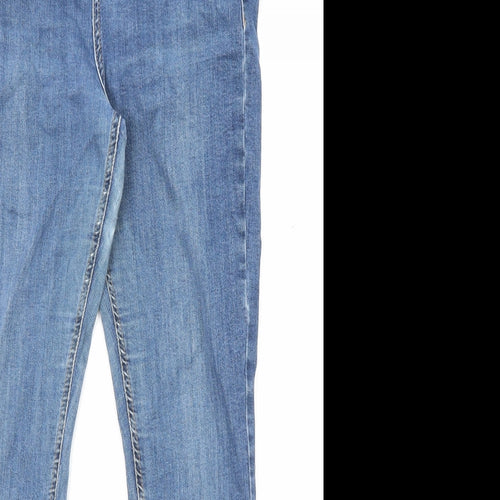 Topshop Womens Blue Cotton Skinny Jeans Size 32 in L30 in Regular Zip - Pockets