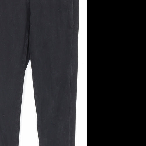 NEXT Womens Black Cotton Skinny Jeans Size 12 L24 in Regular Zip - Pockets