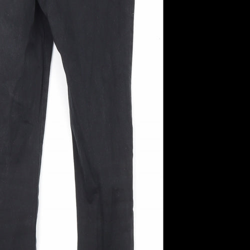 NEXT Womens Black Cotton Skinny Jeans Size 12 L24 in Regular Zip - Pockets