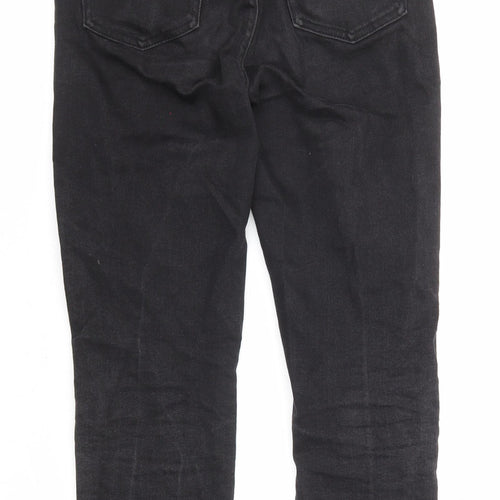 Denim & Co. Womens Black Cotton Straight Jeans Size 6 L24 in Regular Zip - Pockets