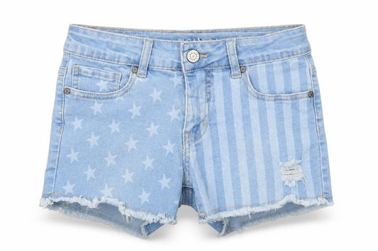 American Eagle Outfitters Girls Blue Cotton Boyfriend Shorts Size 14 Years Regular Zip - Pockets