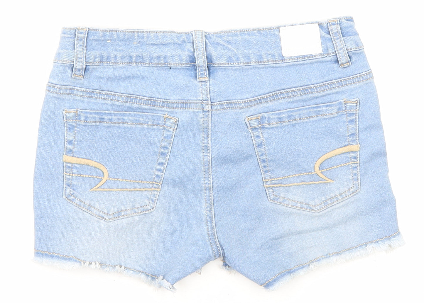 American Eagle Outfitters Girls Blue Cotton Boyfriend Shorts Size 14 Years Regular Zip - Pockets