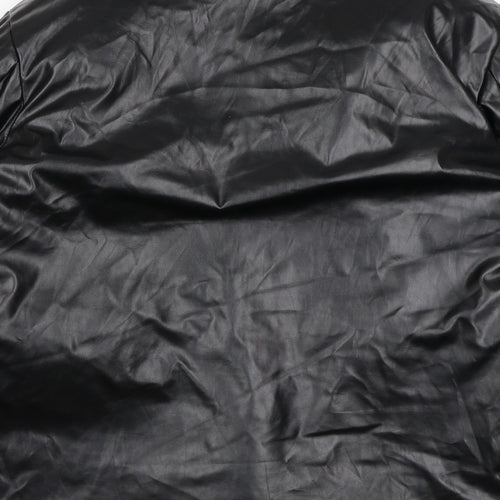 PRETTYLITTLETHING Womens Black Puffer Jacket Coat Size 10 Snap