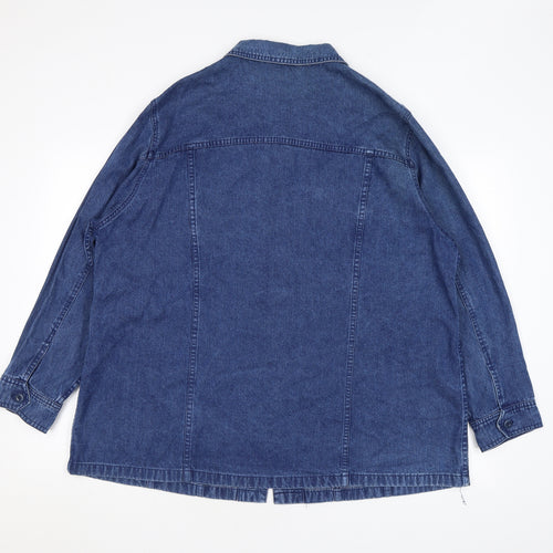 Windsmoor Womens Blue Lyocell Basic Button-Up Size 20 Collared