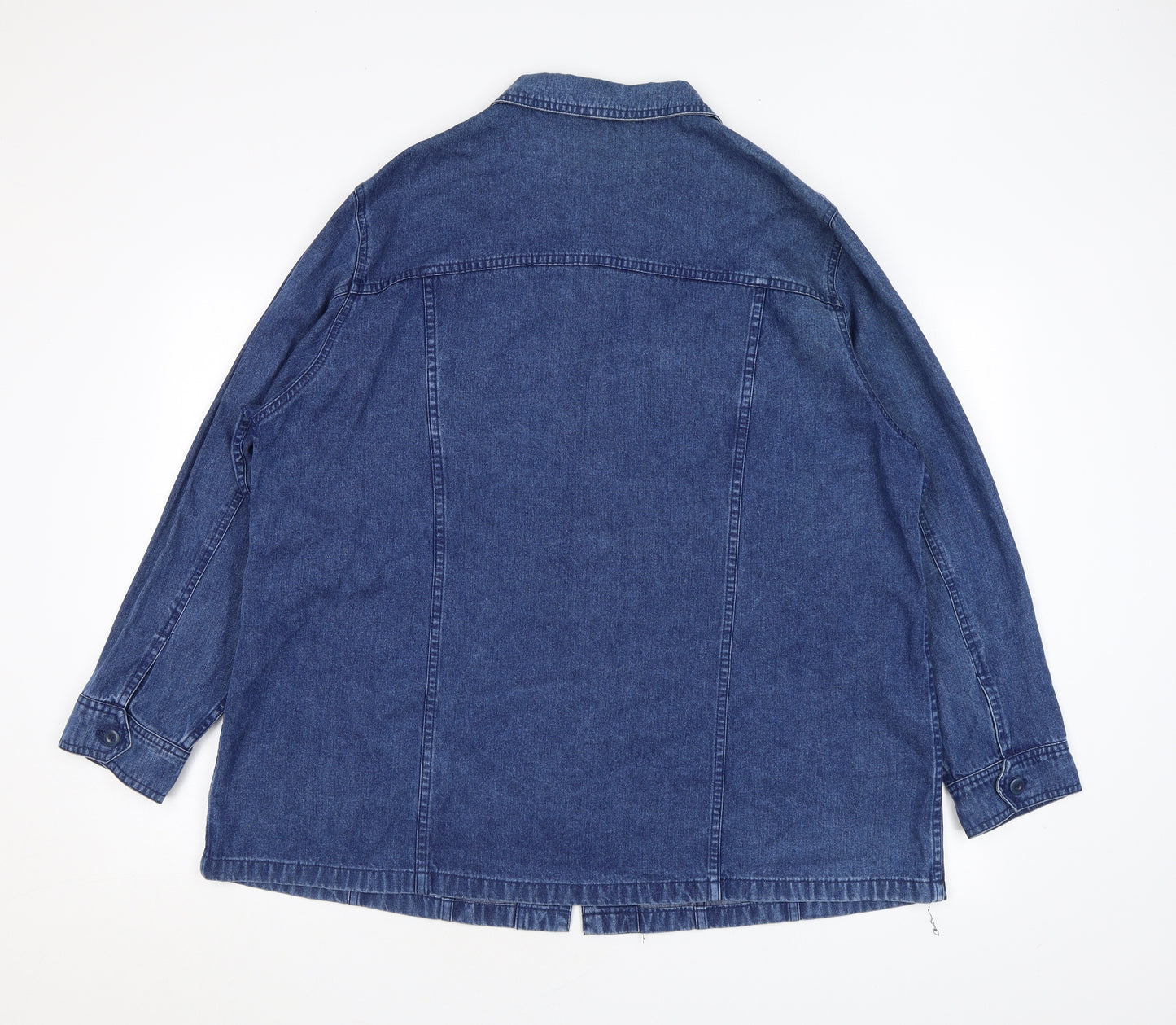 Windsmoor Womens Blue Lyocell Basic Button-Up Size 20 Collared