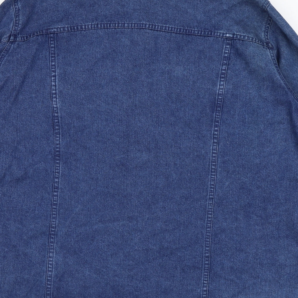 Windsmoor Womens Blue Lyocell Basic Button-Up Size 20 Collared