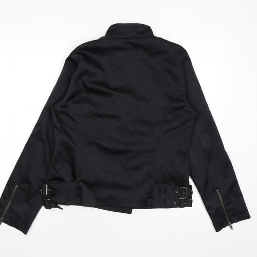 Pure Original Womens Black Biker Jacket Size 14 Zip
