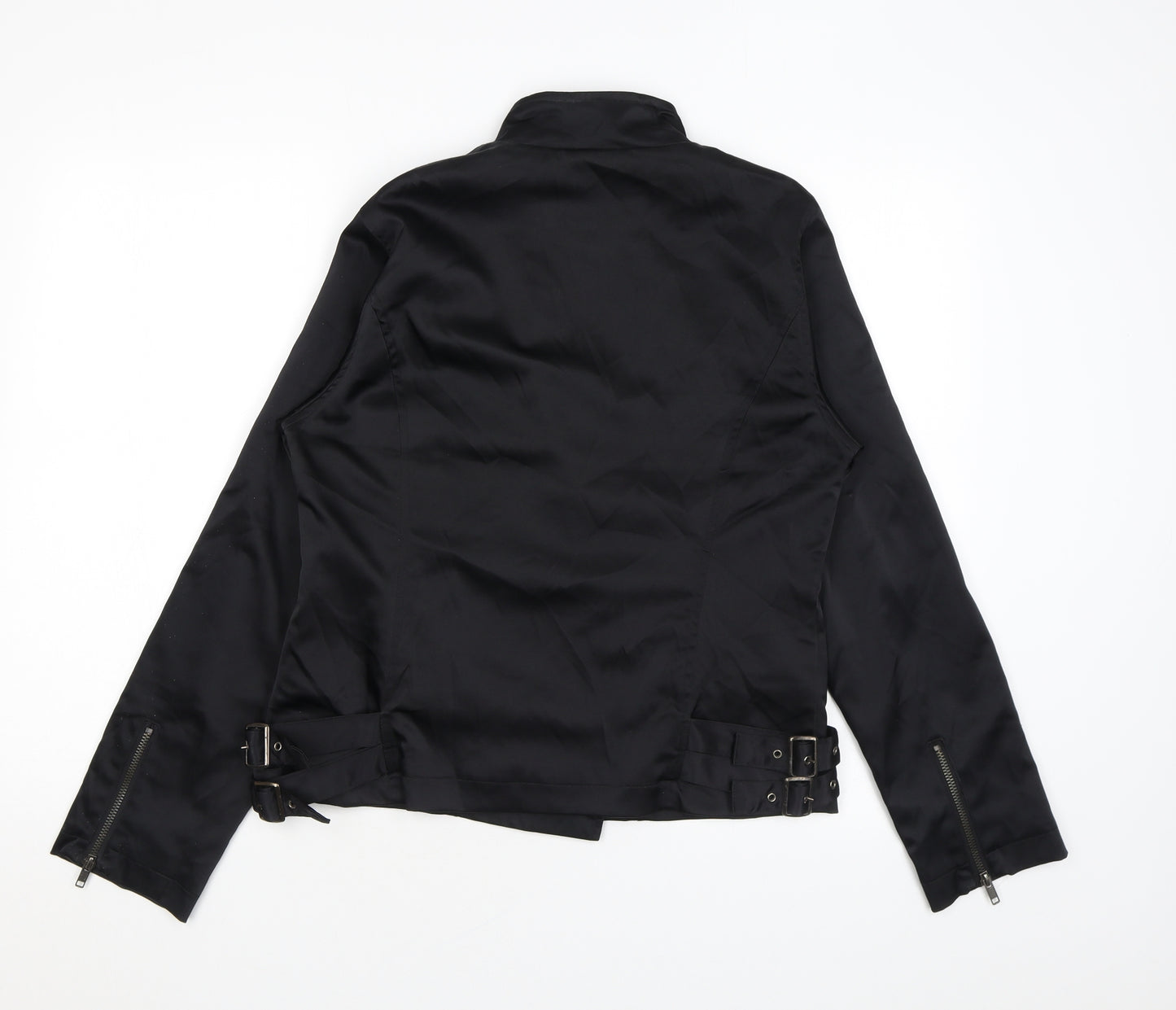 Pure Original Womens Black Biker Jacket Size 14 Zip
