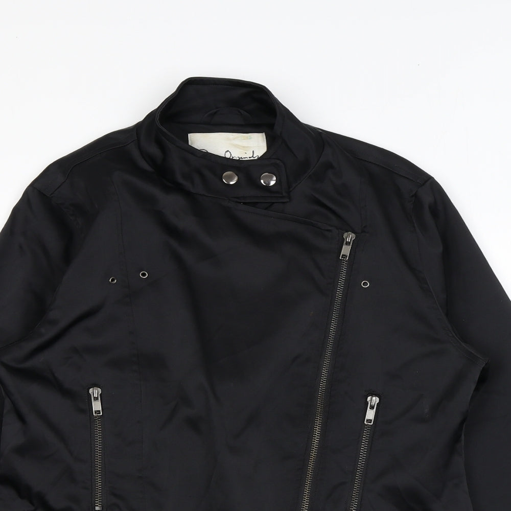 Pure Original Womens Black Biker Jacket Size 14 Zip