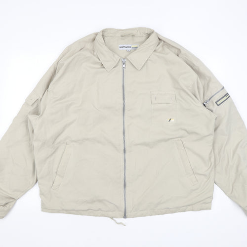Scott & Fox Mens Beige Jacket Coat Size L Zip