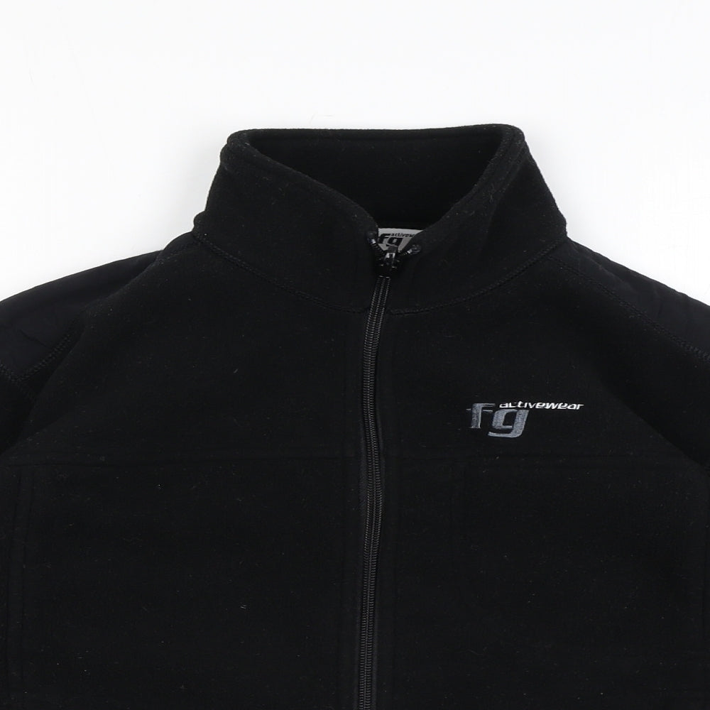 FG Activewear Boys Black Basic Jacket Jacket Size 8-9 Years Zip