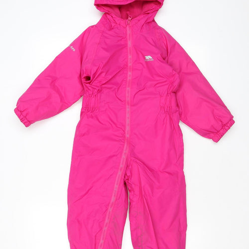 Trespass Girls Pink Ski Jacket Snowsuit Size 2-3 Years Zip