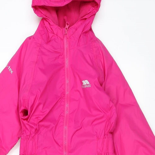 Trespass Girls Pink Ski Jacket Snowsuit Size 2-3 Years Zip