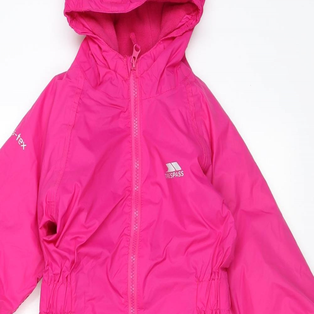 Trespass Girls Pink Ski Jacket Snowsuit Size 2-3 Years Zip