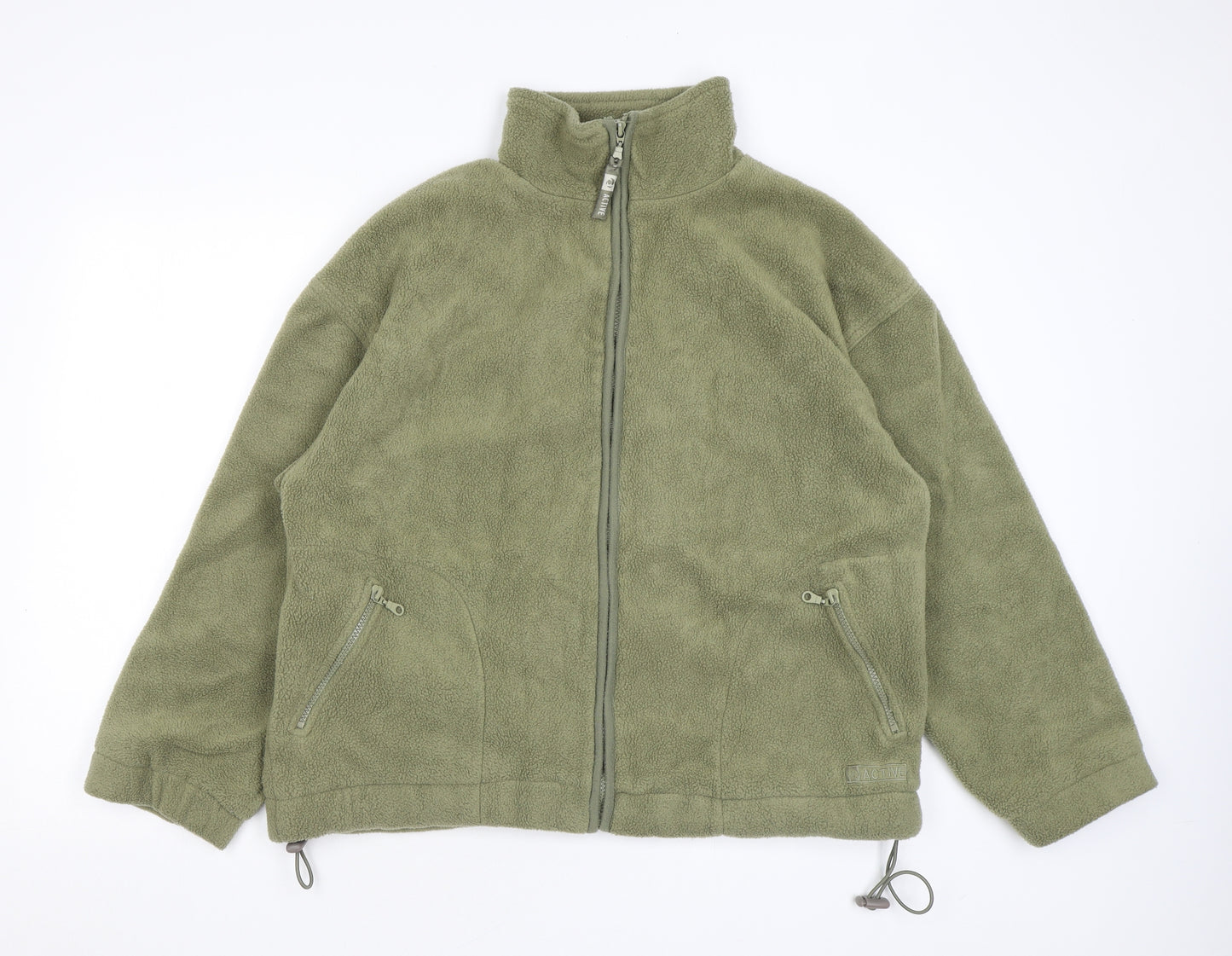 Active Womens Green Bomber Jacket Coat Size 14 Zip