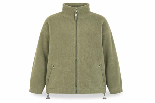 Front view of Active women’s green bomber jacket coat, size UK 14, zip