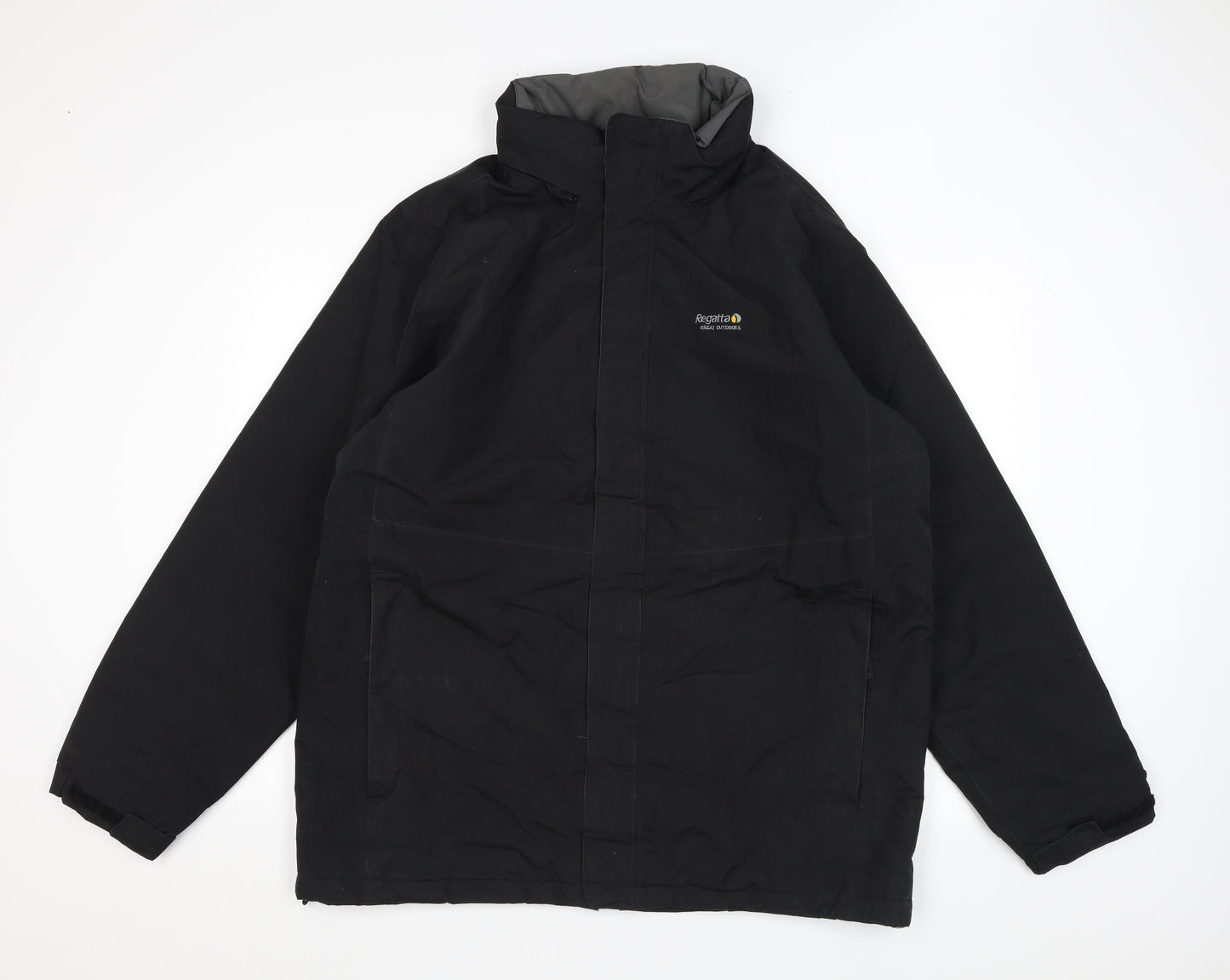 Regatta Mens Black Rain Coat Coat Size XL Zip