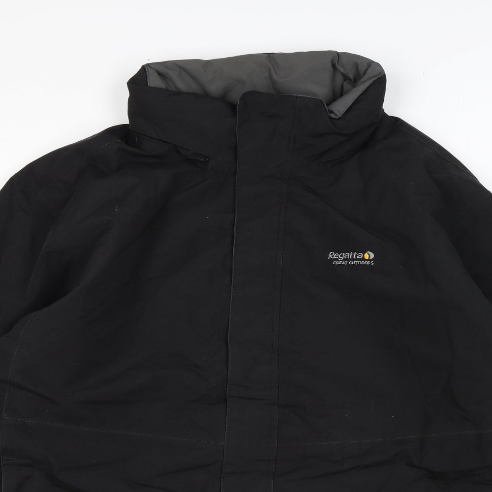 Regatta Mens Black Rain Coat Coat Size XL Zip