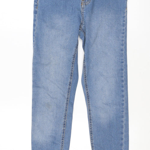 Denim & Co. Womens Blue Cotton Skinny Jeans Size 10 L26 in Regular Zip