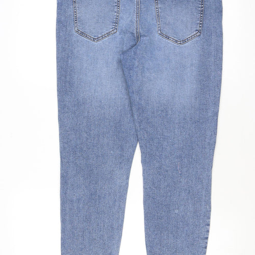 Denim & Co. Womens Blue Cotton Skinny Jeans Size 12 L26 in Regular Zip