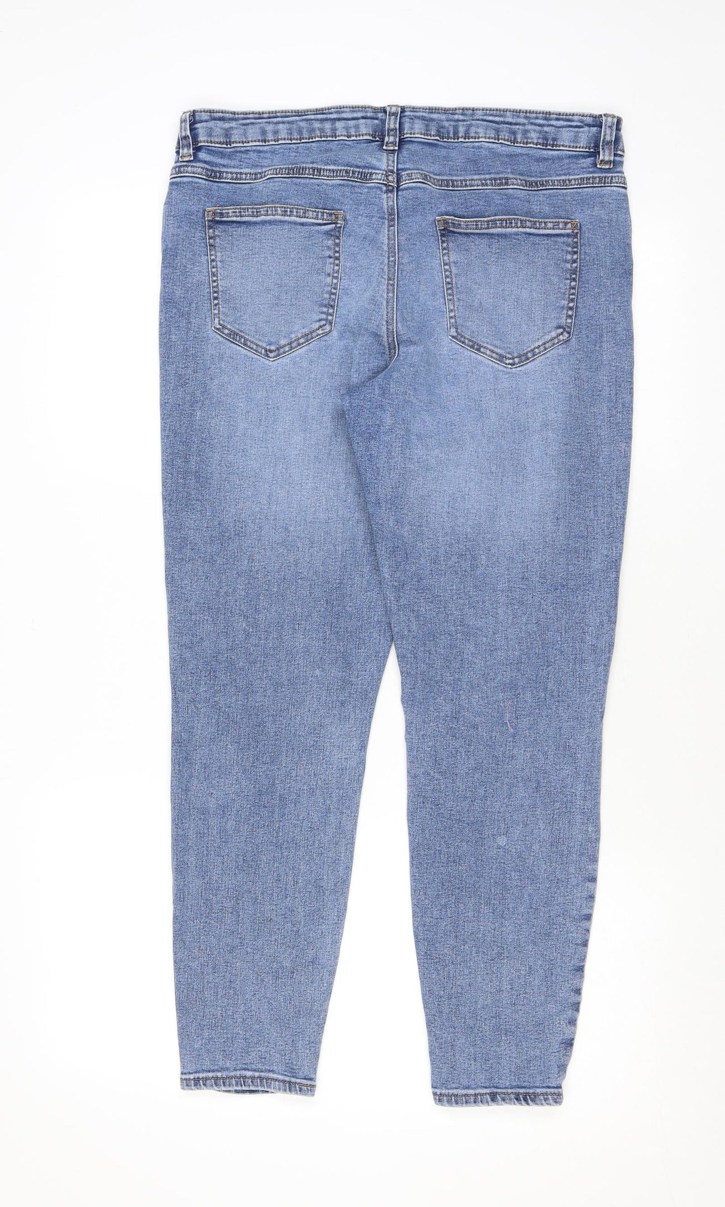 Denim & Co. Womens Blue Cotton Skinny Jeans Size 12 L26 in Regular Zip