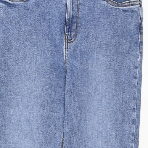 Denim & Co. Womens Blue Cotton Skinny Jeans Size 12 L26 in Regular Zip