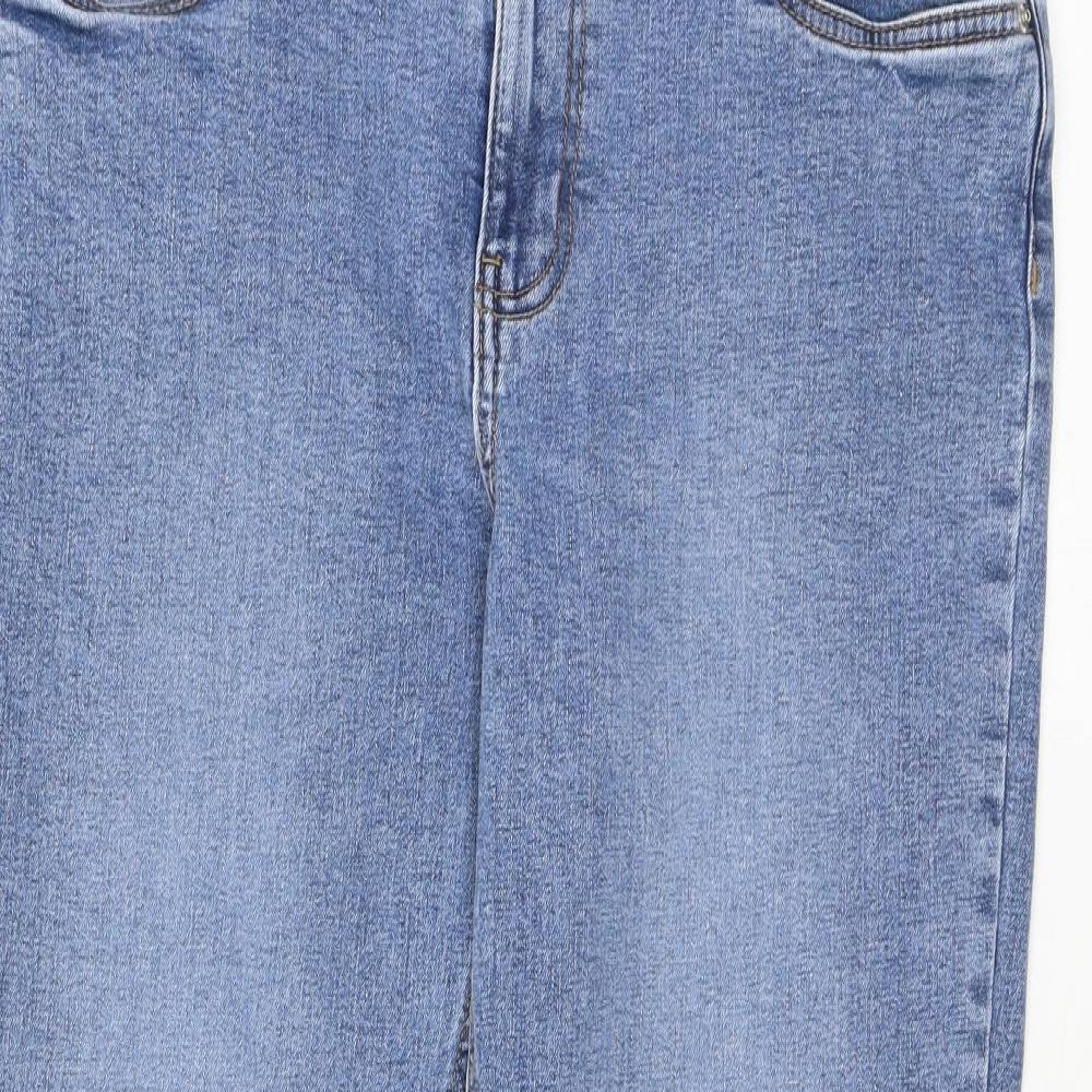 Denim & Co. Womens Blue Cotton Skinny Jeans Size 12 L26 in Regular Zip