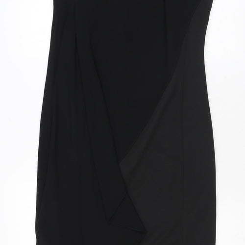 River Island Womens Black Polyester Bodycon Size 8 Round Neck Zip