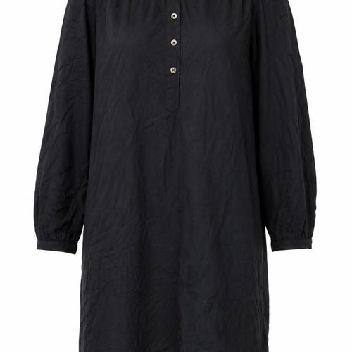 Marks and Spencer Womens Black Polyester Shirt Dress Size 10 Round Neck Button