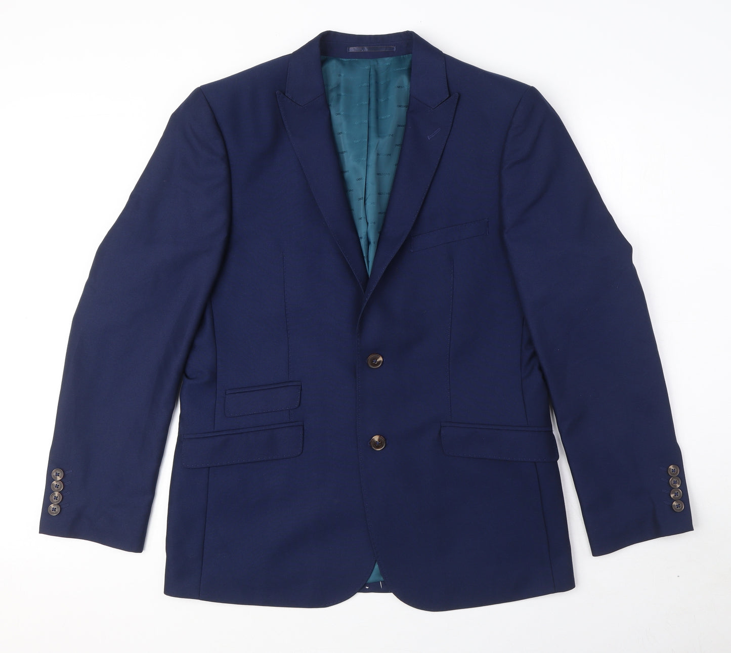 OneSix5ive Mens Blue Polyester Jacket Suit Jacket Size 40 Regular