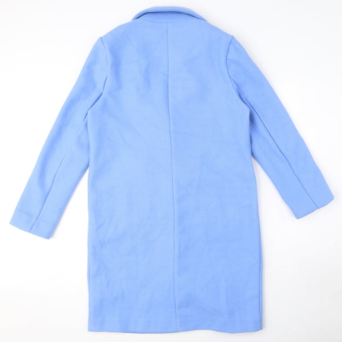 Marks and Spencer Womens Blue Overcoat Coat Size 8 Button