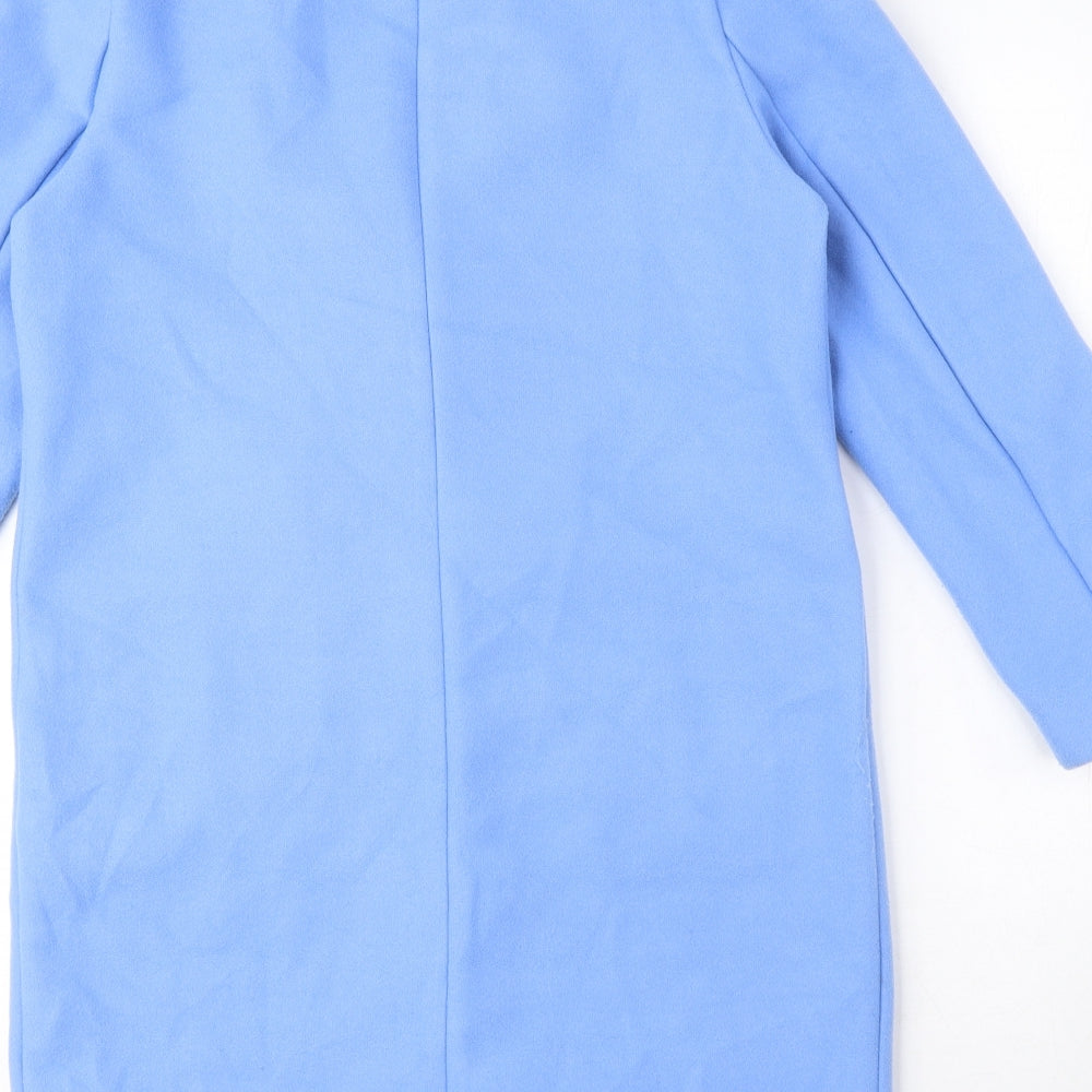 Marks and Spencer Womens Blue Overcoat Coat Size 8 Button