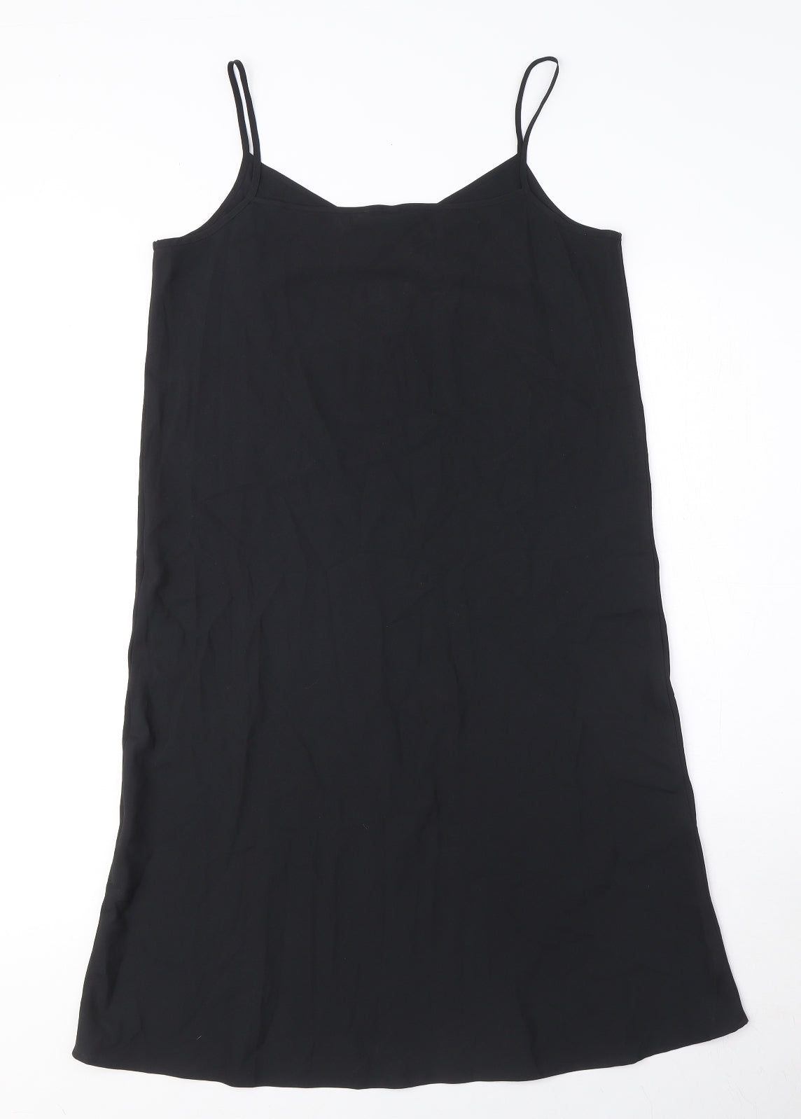 Uniqlo Womens Black Polyester Slip Dress Size XS V-Neck Pullover